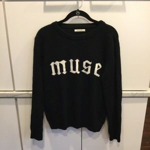 Black cashmere “muse” crew neck sweater